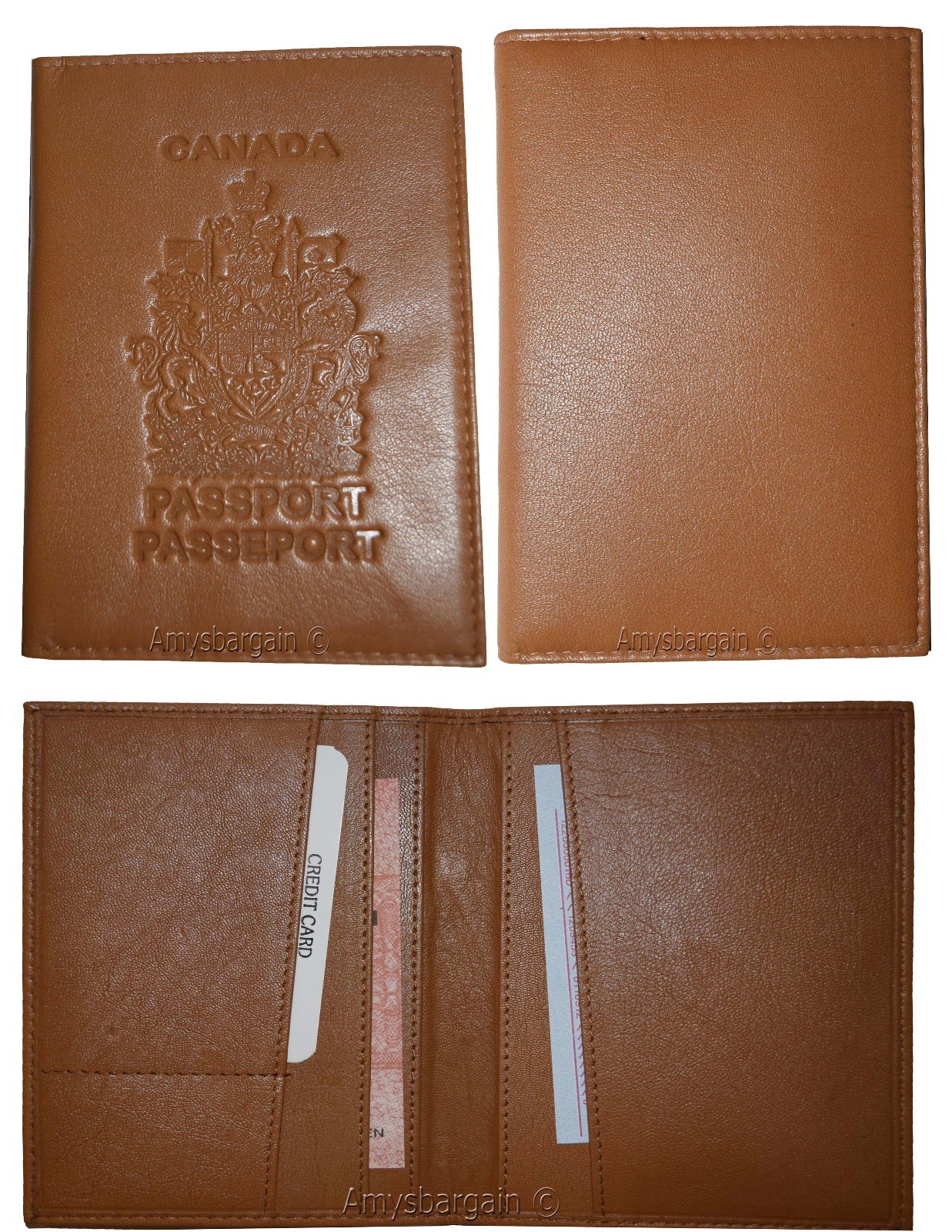 Lot of 2. New Canadian Leather passport cover. Wallet. Canada Passport case. BN - Image 4