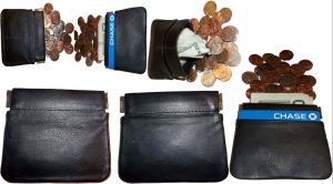 Lot of 2 New Leather Squeeze change purse metal framed squeeze Coin Change Case - Image 5