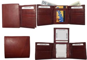 Lot of 2 New Men's Trifold Leather Wallet 3 ID center piece men's billfold new - Image 5