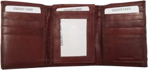 Lot of 2 New Men's Trifold Leather Wallet 3 ID center piece men's billfold new - Image 10