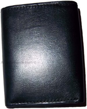 Lot of 2 New Trifold Leather Men’s Black Brown wallet 1 ID 9 card 2 bill slots - Image 13