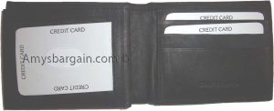 Lot of 2 New men's Black leather billfold wallet 9 credit card space ID bifold - Image 6
