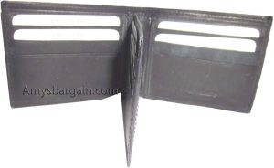 Lot of 2 New men's Black leather billfold wallet 9 credit card space ID bifold - Image 8