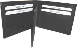 Lot of 2 New men's Black leather billfold wallet 9 credit card space ID bifold - Image 9