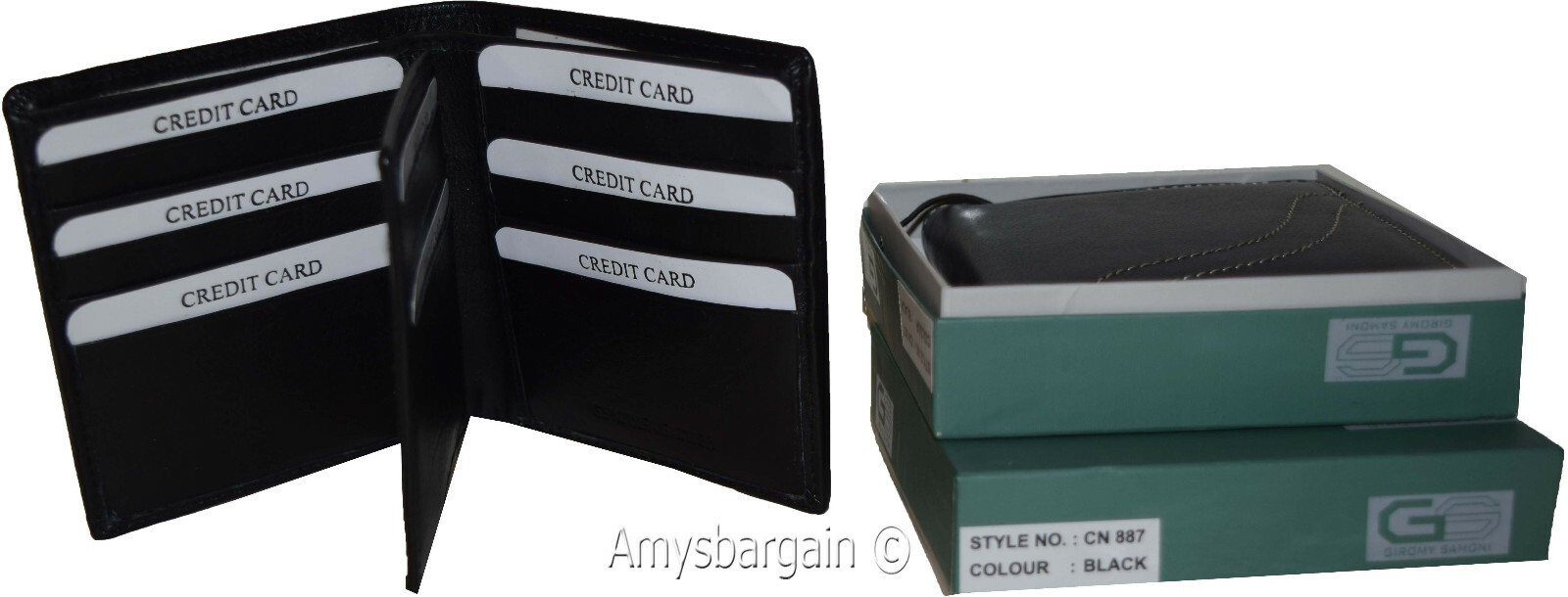 Lot of 2 RFID Men's Hipster wallet Genuine Leather Bifold 15 Cards ID New in Box - Image 4