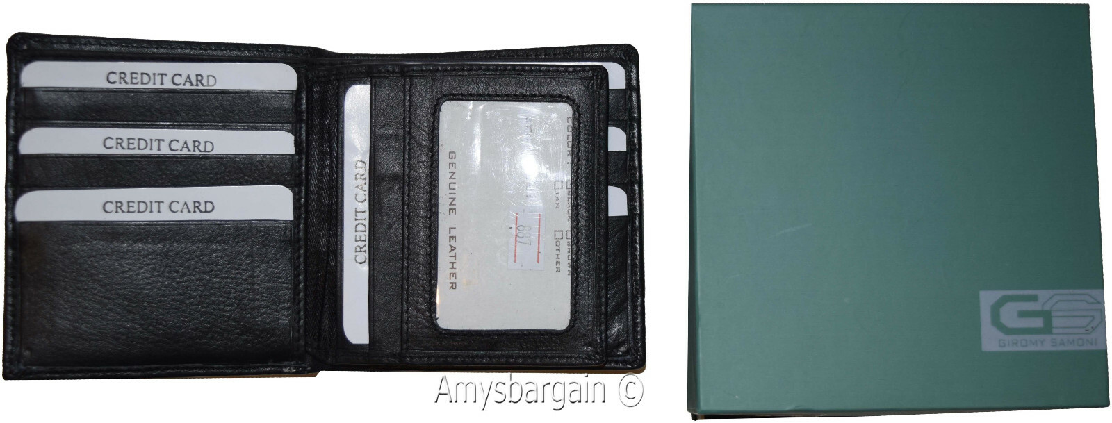 Lot of 2 RFID Men's Hipster wallet Genuine Leather Bifold 15 Cards ID New in Box - Image 5