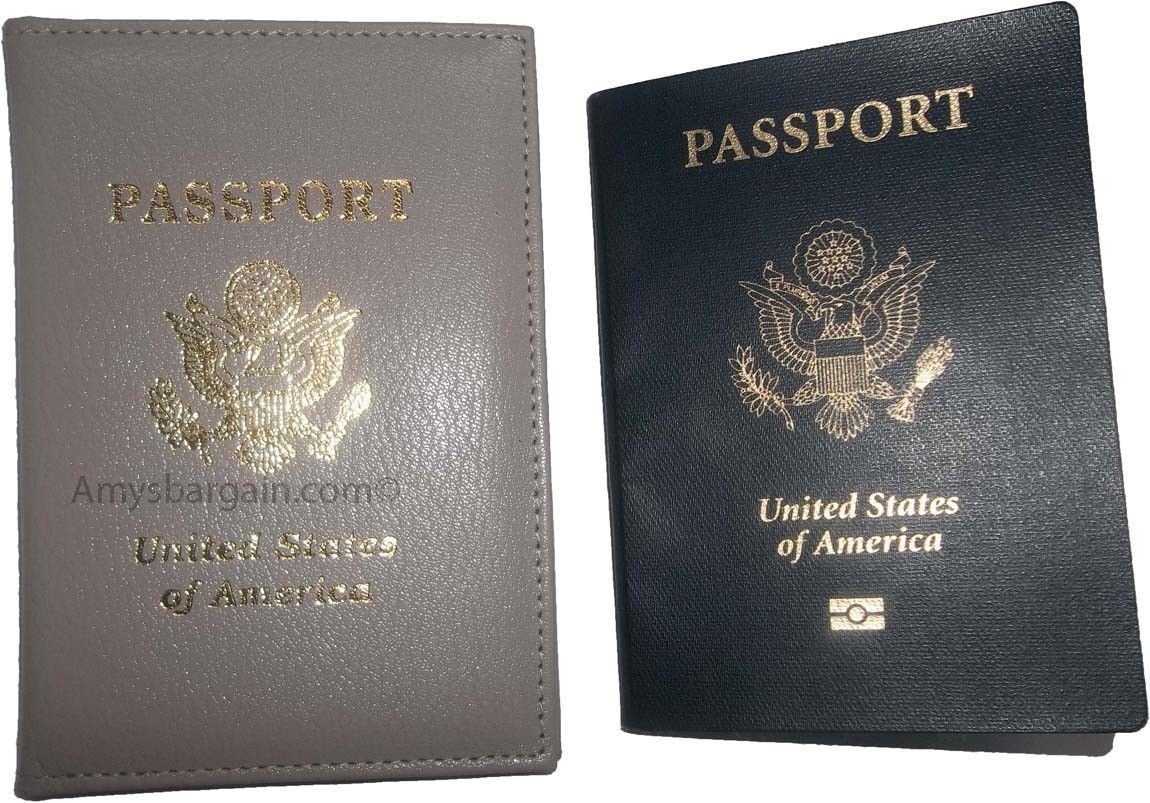 Lot of 2 USA leather passport cover wallet credit card id passport case brnd new - Image 12