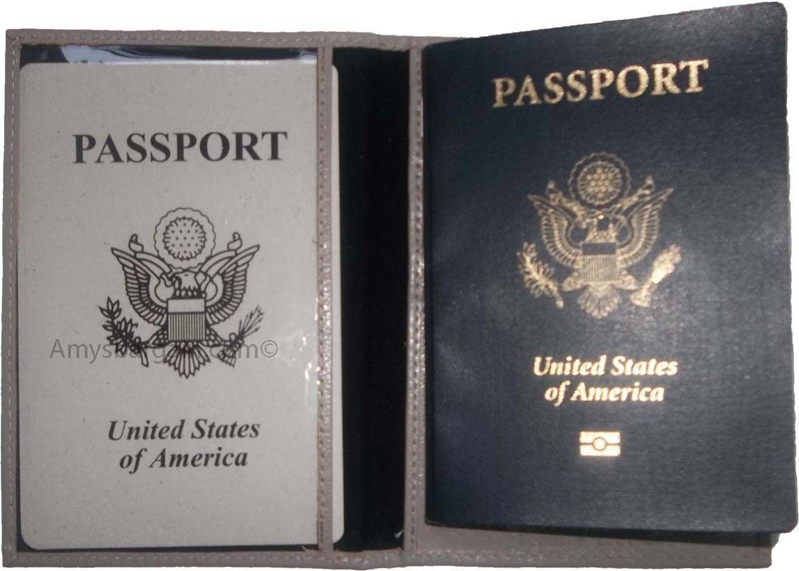 Lot of 2 USA leather passport cover wallet credit card id passport case brnd new - Image 9