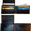 Lot of 2 man's slim leather bi-fold wallet 9 card holder 2 billfold pockets 1 ID