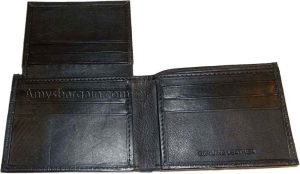 Lot of 2 man's slim leather bi-fold wallet 9 card holder 2 billfold pockets 1 ID - Image 7