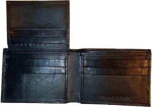 Lot of 2 man's slim leather bi-fold wallet 9 card holder 2 billfold pockets 1 ID - Image 10