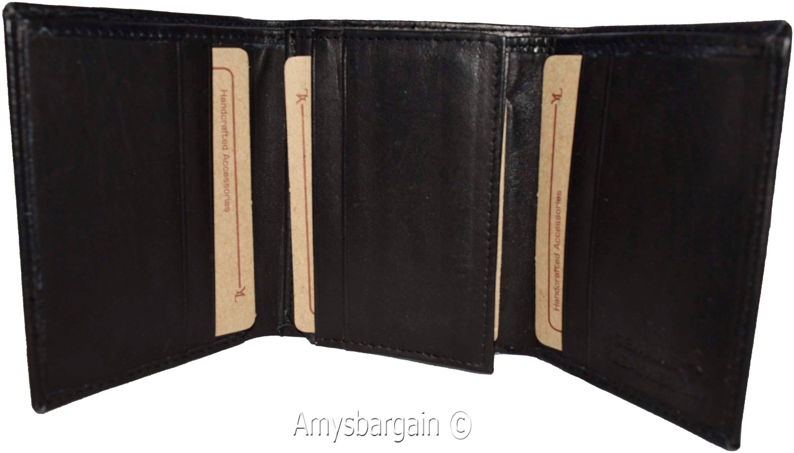 Lot of 2.Men's Genuine Leather Tri-fold wallet.10 card center piece men's Wallet - Image 3