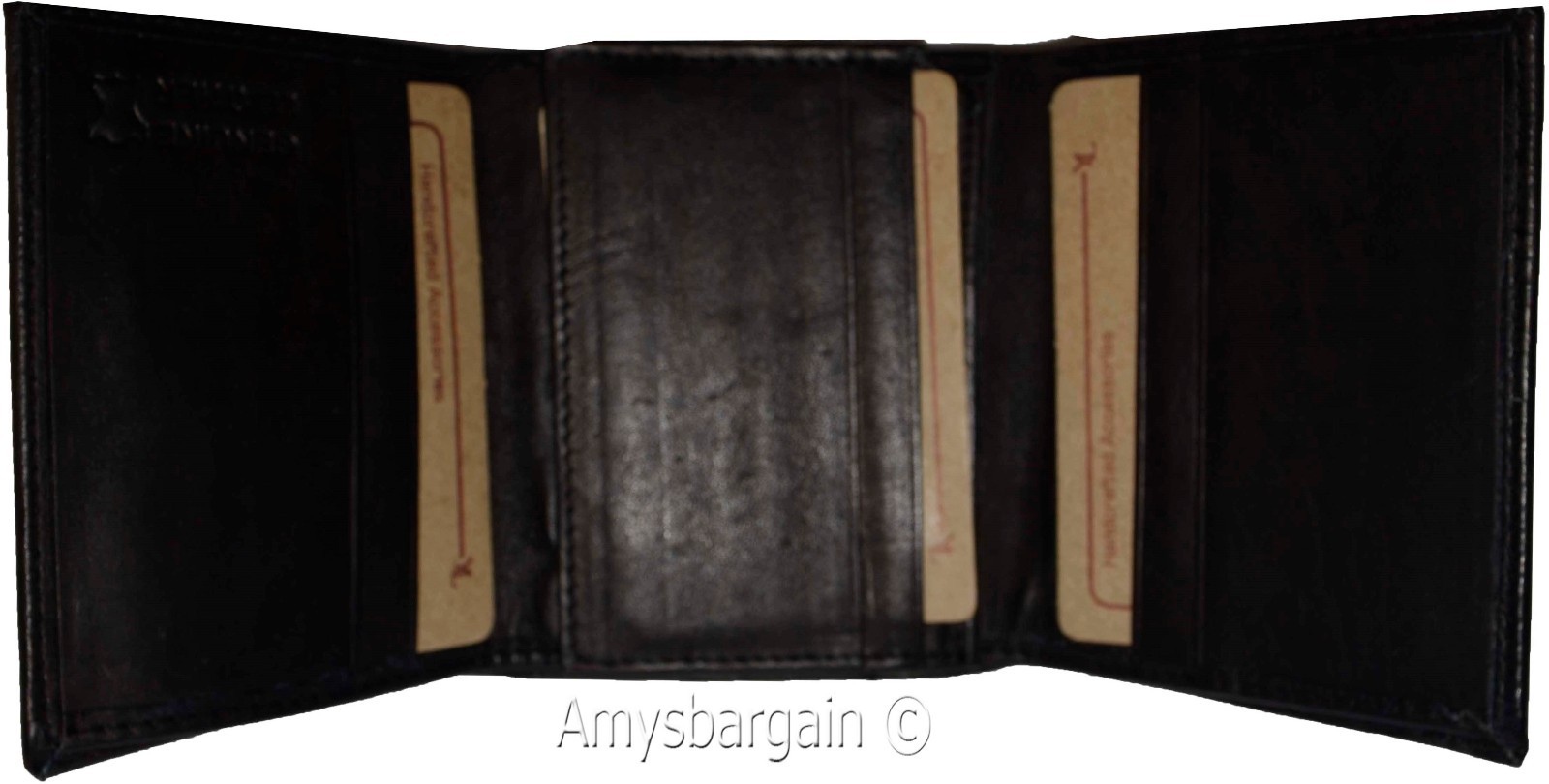Lot of 2.Men's Genuine Leather Tri-fold wallet.10 card center piece men's Wallet - Image 5