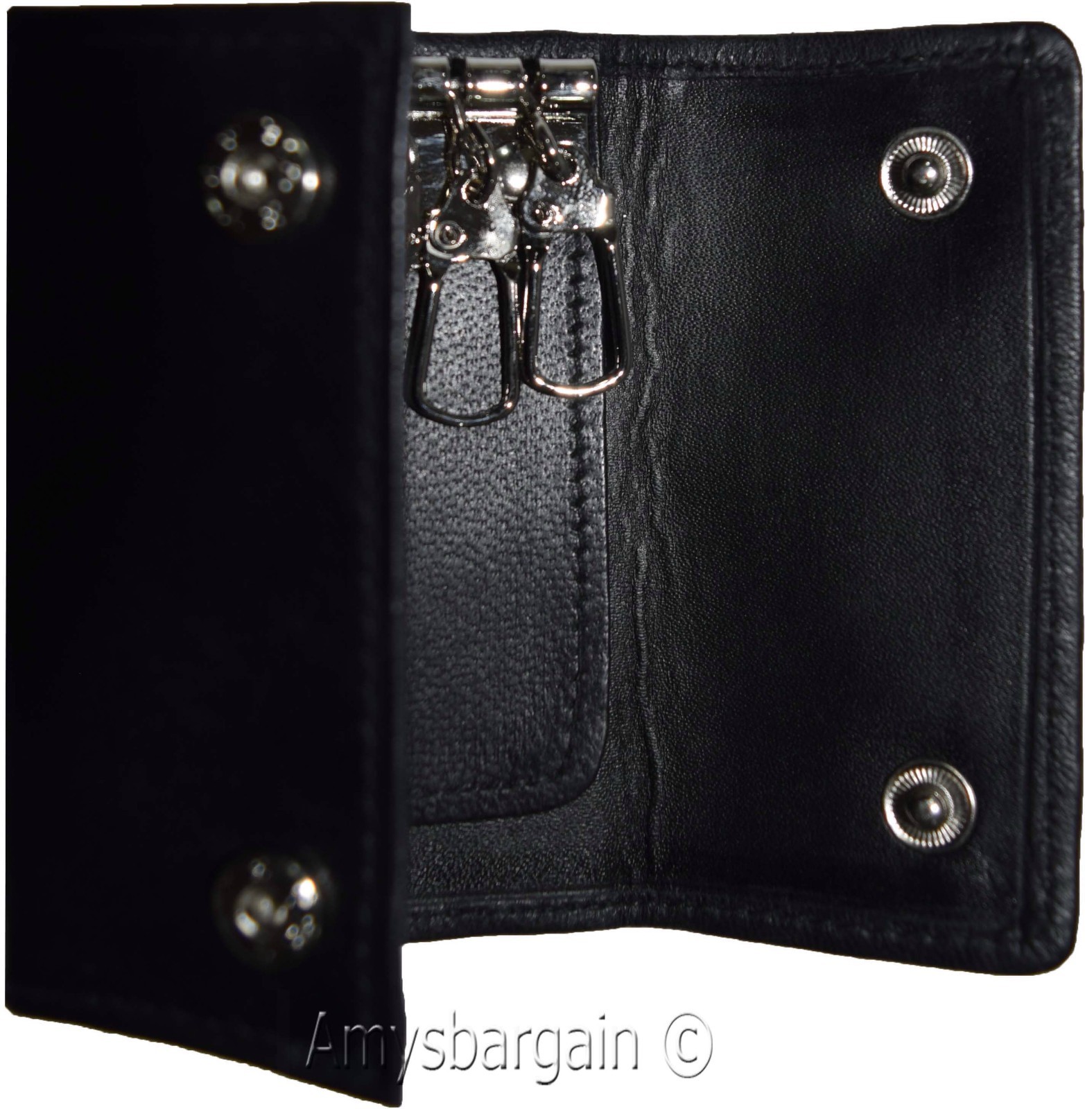 Lot of 3. Leather Key Chain; Zip Coin Case; Key Ring; key chain Leather 6 Rings - Image 6