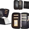 Lot of 3 Leather Zip Around checkbook wallet 14 credit ID card change purse new