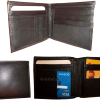 Lot of 3 Men's Bifold genuine leather Wallet Brown 2 Bill slots 14 card wallet