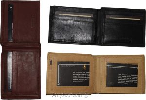 Lot of 3 Men's Bifold leather wallet 2 center pieces 9 card 3 ID leather wallet - Image 11