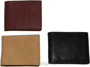 Lot of 3 Men's Bifold leather wallet 2 center pieces 9 card 3 ID leather wallet - Image 3