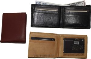 Lot of 3 Men's Bifold leather wallet 2 center pieces 9 card 3 ID leather wallet - Image 8