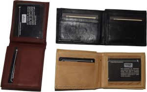Lot of 3 Men's Bifold leather wallet 2 center pieces 9 card 3 ID leather wallet - Image 10