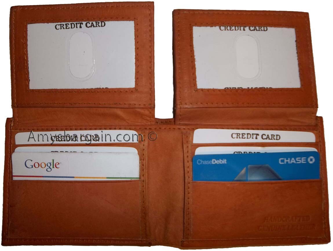 Lot of 3 Men's Wallet Bi fold Leather Wallet 12 Credit Cards 2 IDs 2 Bill slotd - Image 12