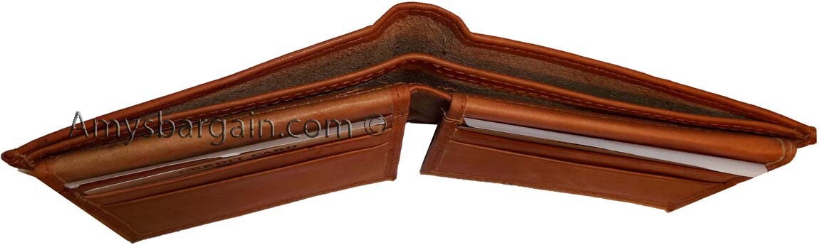 Lot of 3 Men's Wallet Bi fold Leather Wallet 12 Credit Cards 2 IDs 2 Bill slotd - Image 7