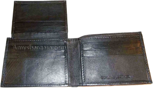 Lot of 3 New Man's slim leather bi-fold wallet 2 bill slot 1 ID Black wallet new - Image 11