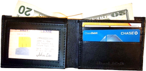 Lot of 3 New Man's slim leather bi-fold wallet 2 bill slot 1 ID Black wallet new - Image 13