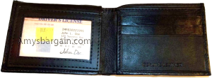 Lot of 3 New Man's slim leather bi-fold wallet 2 bill slot 1 ID Black wallet new - Image 3