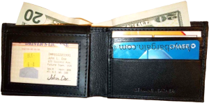 Lot of 3 New Man's slim leather bi-fold wallet 2 bill slot 1 ID Black wallet new - Image 4