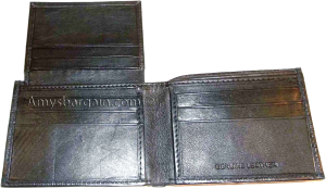 Lot of 3 New Man's slim leather bi-fold wallet 2 bill slot 1 ID Black wallet new - Image 7