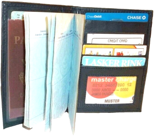 Lot of 3 New USA Leather passport case, Navy wallet credit ATM card case ID - Image 11