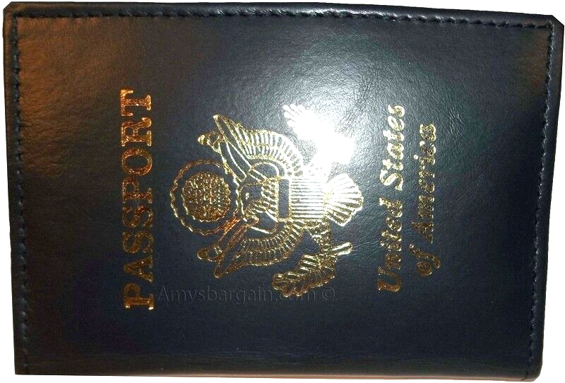Lot of 3 New USA Leather passport case, Navy wallet credit ATM card case ID - Image 5