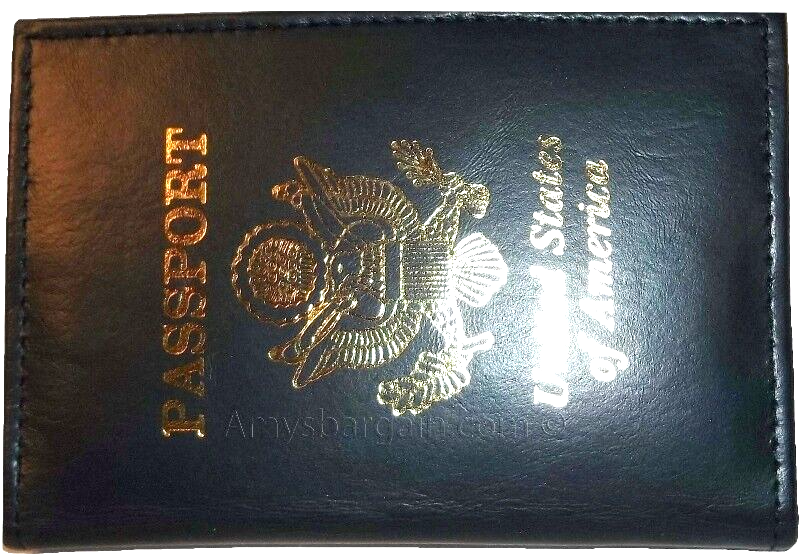 Lot of 3 New USA Leather passport case, Navy wallet credit ATM card case ID - Image 7