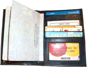 Lot of 3 New USA Leather passport case, Navy wallet credit ATM card case ID - Image 8