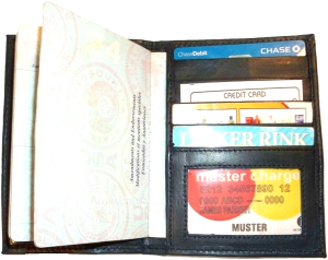 Lot of 3 New USA Leather passport case, Navy wallet credit ATM card case ID - Image 10