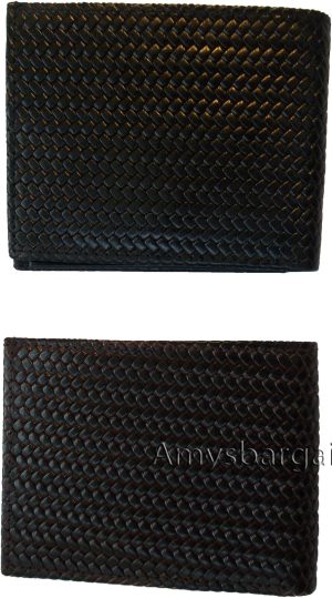 Lot of 3 New Woven Printed Leather man's bi fold wallet 6 cards ID Wallet New - Image 4
