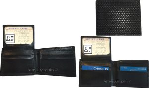 Lot of 3 New Woven Printed Leather man's bi fold wallet 6 cards ID Wallet New