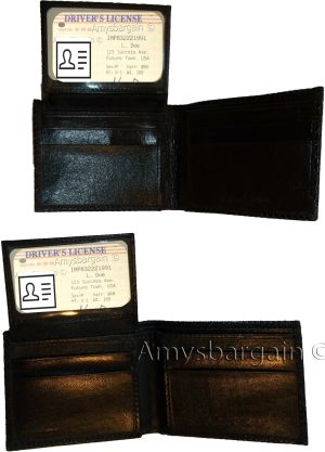 Lot of 3 New Woven Printed Leather man's bi fold wallet 6 cards ID Wallet New - Image 6