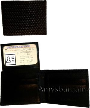 Lot of 3 New Woven Printed Leather man's bi fold wallet 6 cards ID Wallet New - Image 9
