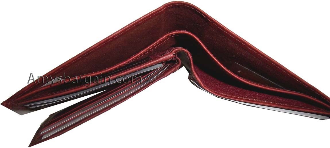 Lot of 3 New men's leather billfold wallet 9 credit card slots ID Bifold BNWT - Image 13