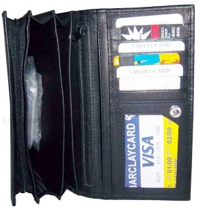 Lot of 3 Woman's Leather checkbook wallet 6 Credit card ID 7 Bill pockets BR New - Image 4