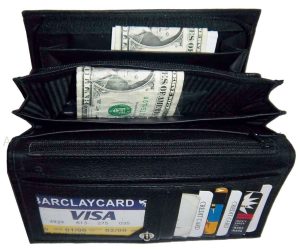 Lot of 3 Woman's Leather checkbook wallet 6 Credit card ID 7 Bill pockets BR New - Image 6