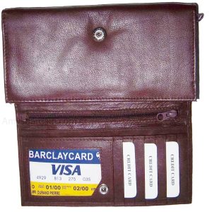 Lot of 3 Woman's Leather checkbook wallet 6 Credit card ID 7 Bill pockets BR New - Image 11