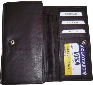 Lot of 3 Woman's Leather checkbook wallet 6 Credit card ID 7 Bill pockets BR New - Image 9