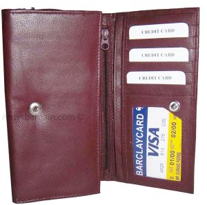 Lot of 3 Woman's Leather checkbook wallet 6 Credit card ID 7 Bill pockets BR New - Image 10