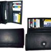 Lot of 3 Woman's Leather checkbook wallet 6 Credit card ID 7 Bill pockets BR New