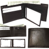 Lot of 3 man's wallet bifold 2-in-1 leather wallet 9 card slot 3 id 3 bill slots