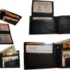 Lot of 4 Bifolsd Leather Man’s wallet 10 Card 3 bill slot 2 IDs change purse new