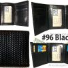 Lot of 4 Italian Style Woven Printed Leather Man's Black Trifold walletI ID new